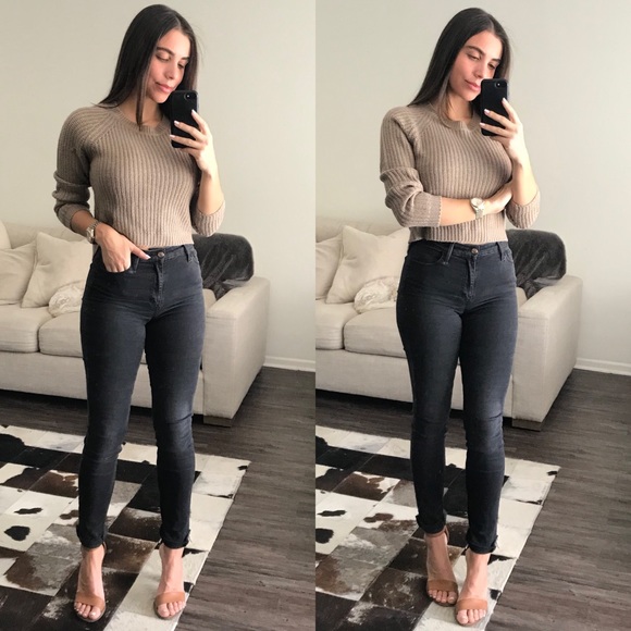 Taupe Cropped Sweater - Picture 2 of 5